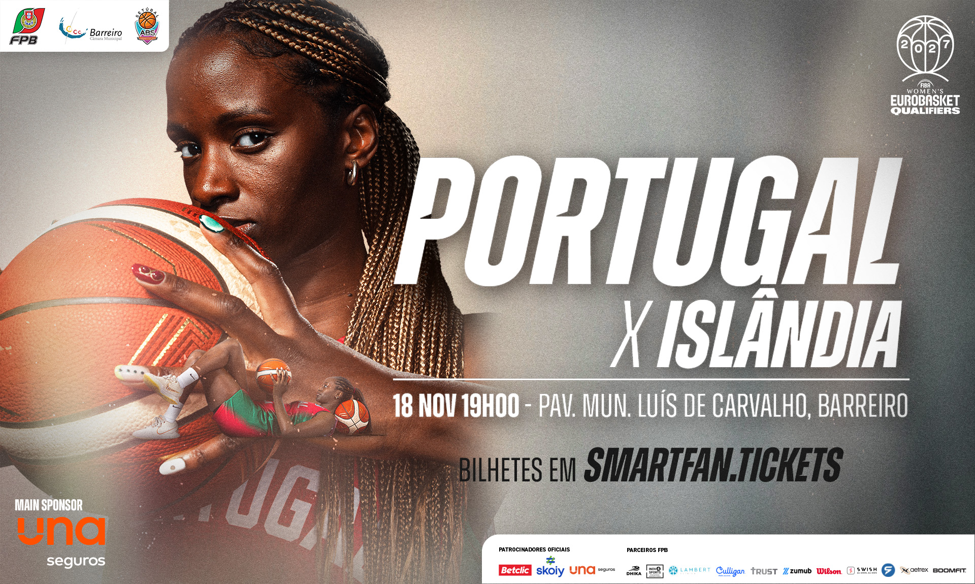 Imagem jogo Basquetebol Feminino: Portugal-Islândia, Pav. Munic. Luís de Carvalho, 18 novembro ...