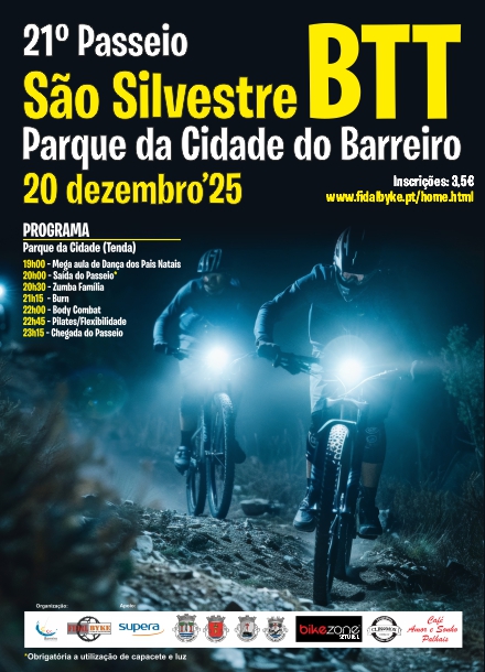 Imagem do 21º Passeio de BTT São Silvestre, 20 dezembro2025, Partida: Tenda do Parque da Cidade