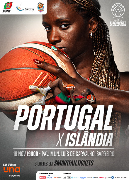 Imagem jogo Basquetebol Feminino: Portugal-Islândia, Pav. Munic. Luís de Carvalho, 18 novembro 2025