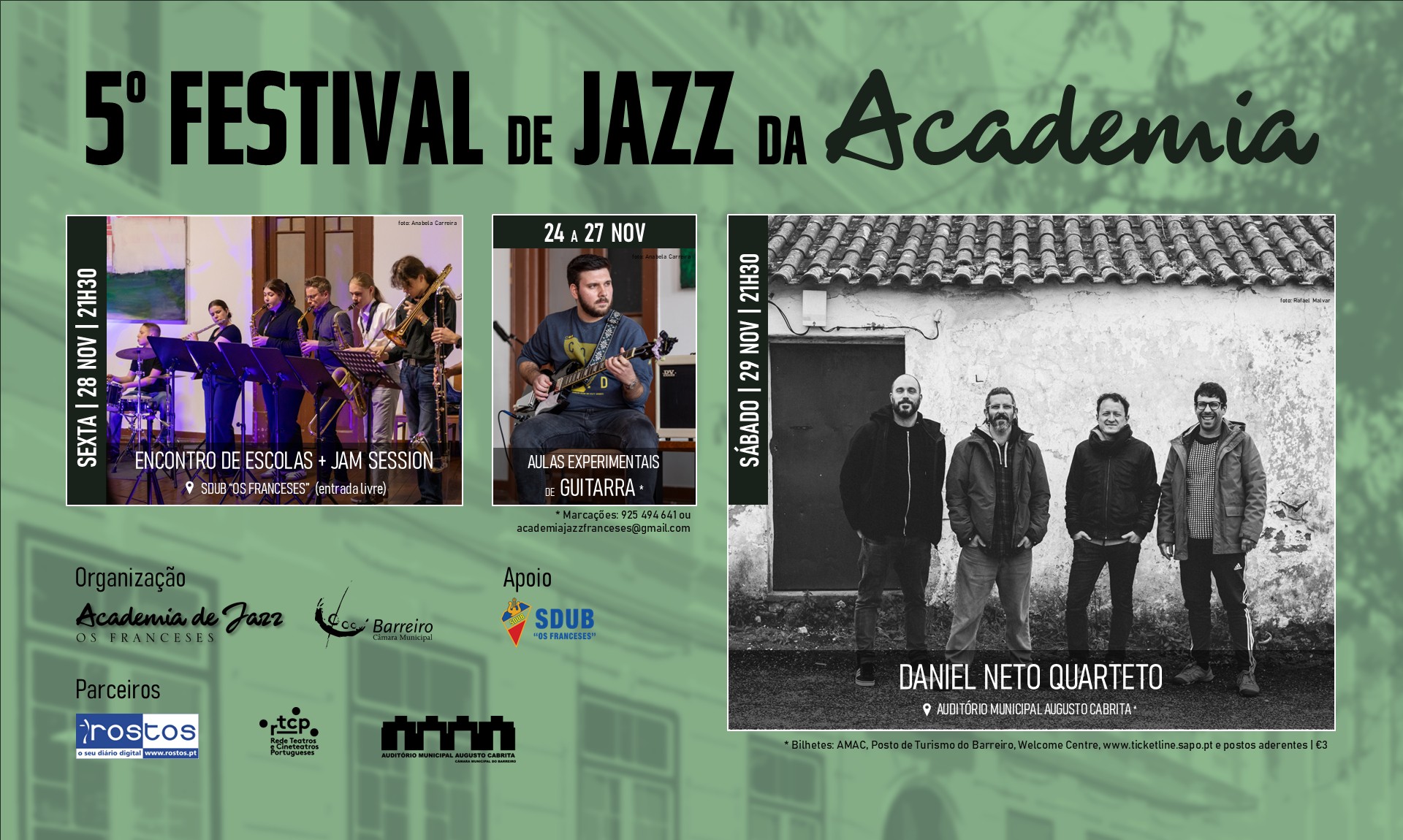 Imagem do 5º Festival de Jazz da Academia de 24 a 29 de novembro | Na SDUB 