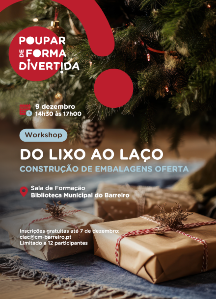 Workshop de construção de embalagens do CIAC a 9/12/25 na Biblioteca do Barreiro às 14h30