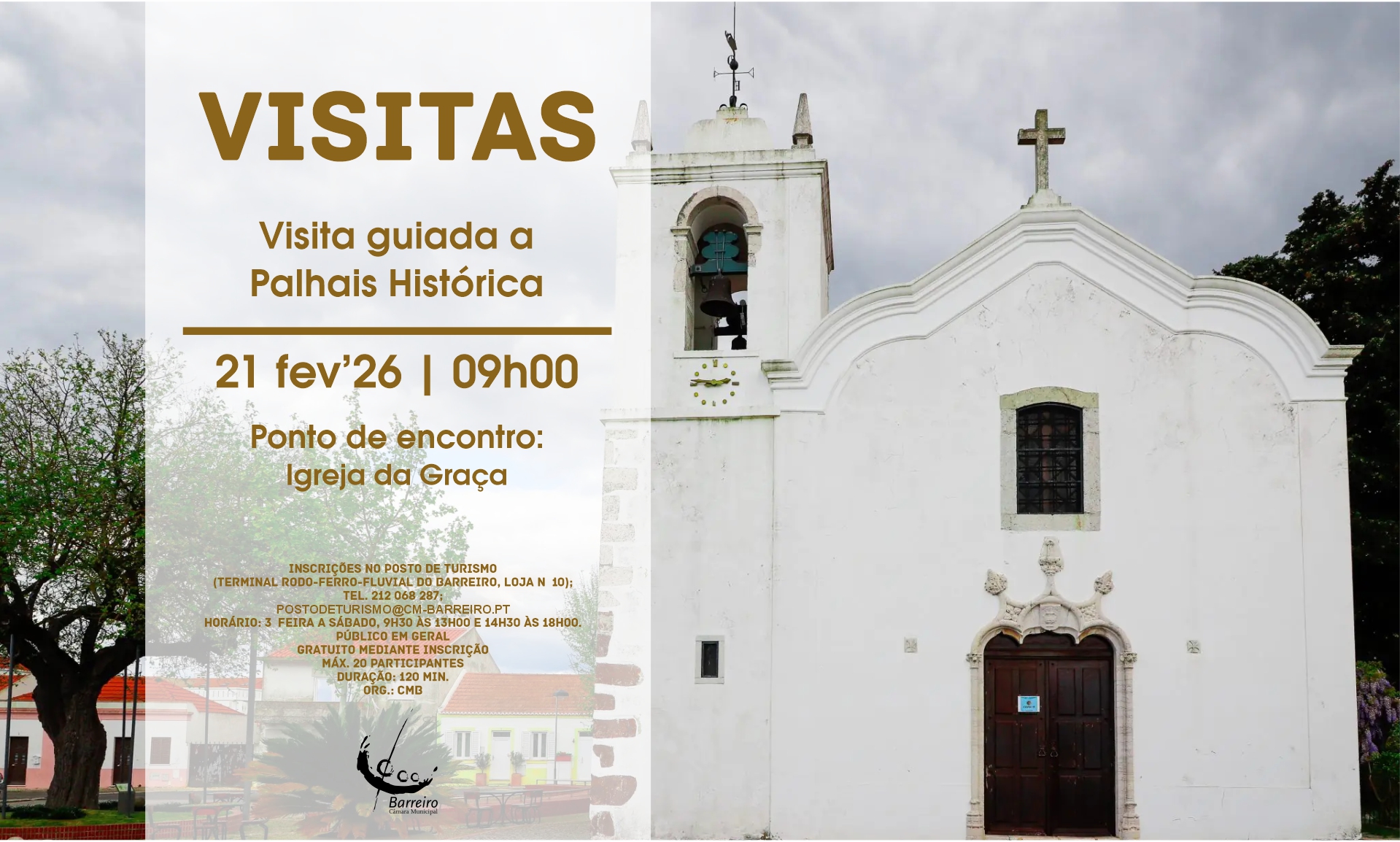 Imagem da Visita guiada a Palhais Histórica | 21 fevereiro, 9h | Ponto de encontro: Igreja da Gr...