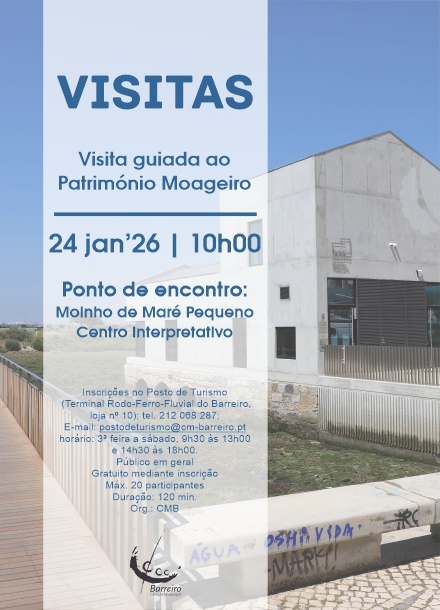 Imagem da Visita ao Património Moageiro | 24 janeiro | Ponto de encontro: Moinho de Maré Pequeno