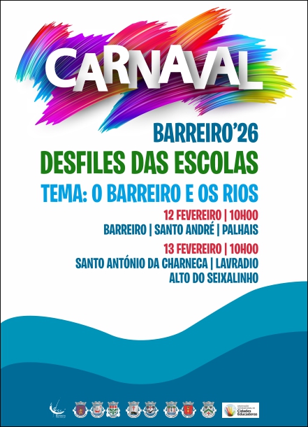 Carnaval das Escolas 2026 | Desfiles a 12 e 13 de fevereiro, a partir das 10h