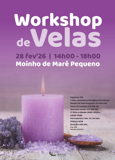Imagem do Workshop de Velas | 28 fevereiro | 14h00 | Moinho de Maré Pequeno