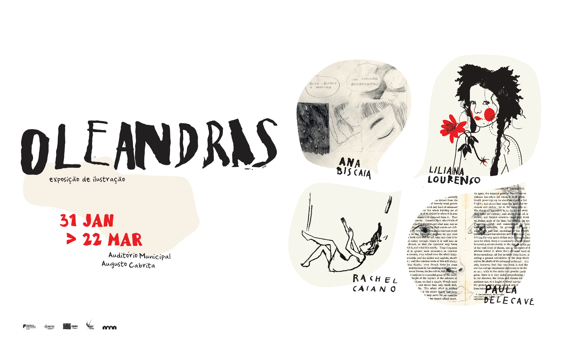 “Oleandras”, exposição de ilustração no AMAC, de 31/1/26 a 22/3/26, no Barreiro