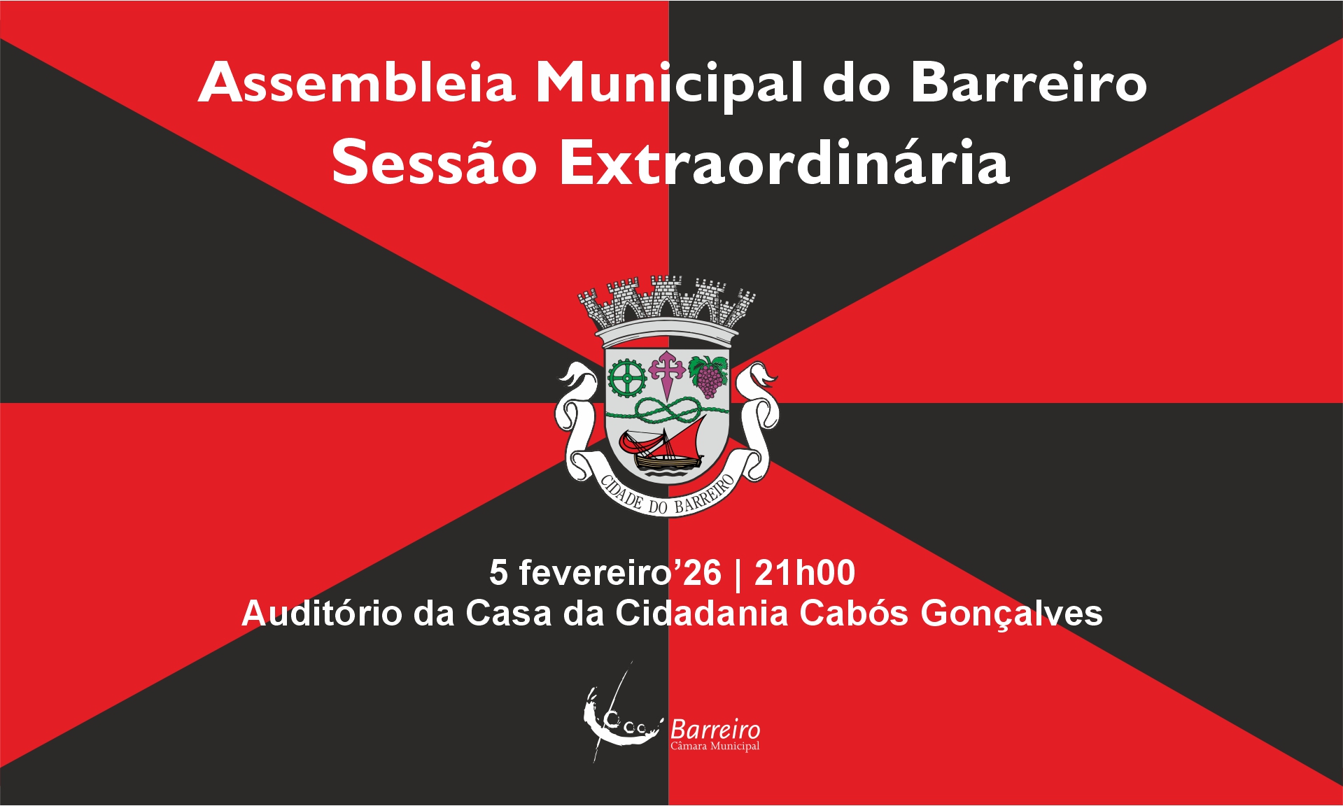 Imagem da Assembleia Municipal do Barreiro | Reunião Extraordinária a 5 de fevereiro de 2026