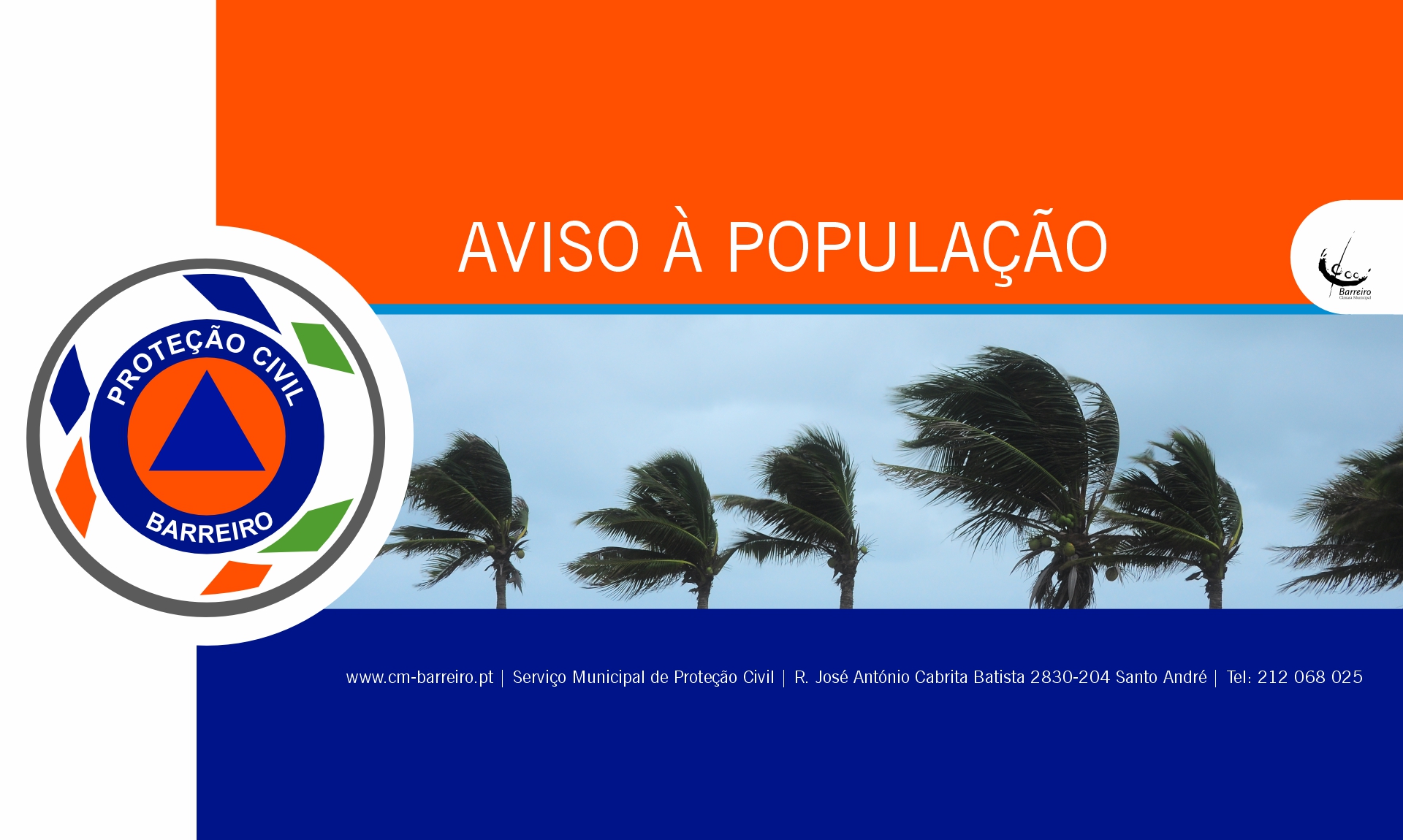Aviso à população mau tempo 7 fev 2026