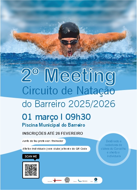 Imagem do 2º Meeting do Circuito de Natação do Barreiro 2025/26 | 1 março 2026 | Piscina do Barreiro