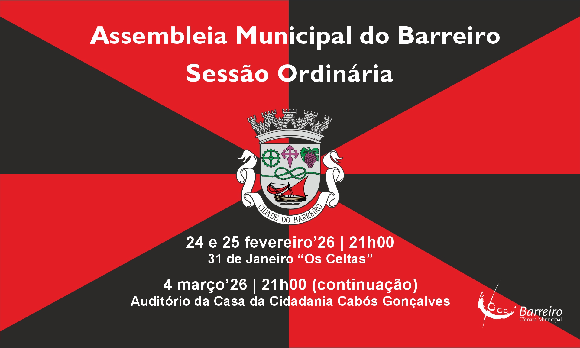 Imagem da Assembleia Municipal do Barreiro | Sessão Ordinária a 24 e 25 de fevereiro 2026