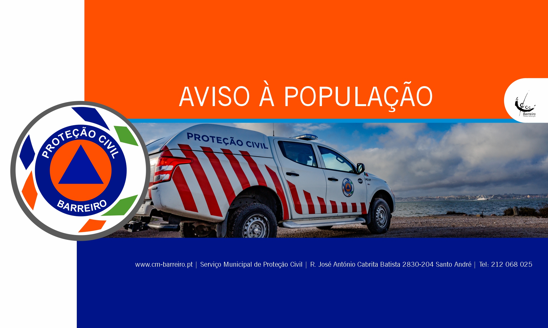 Aviso à População | Elevado risco de cheias e inundações nas zonas ribeirinhas