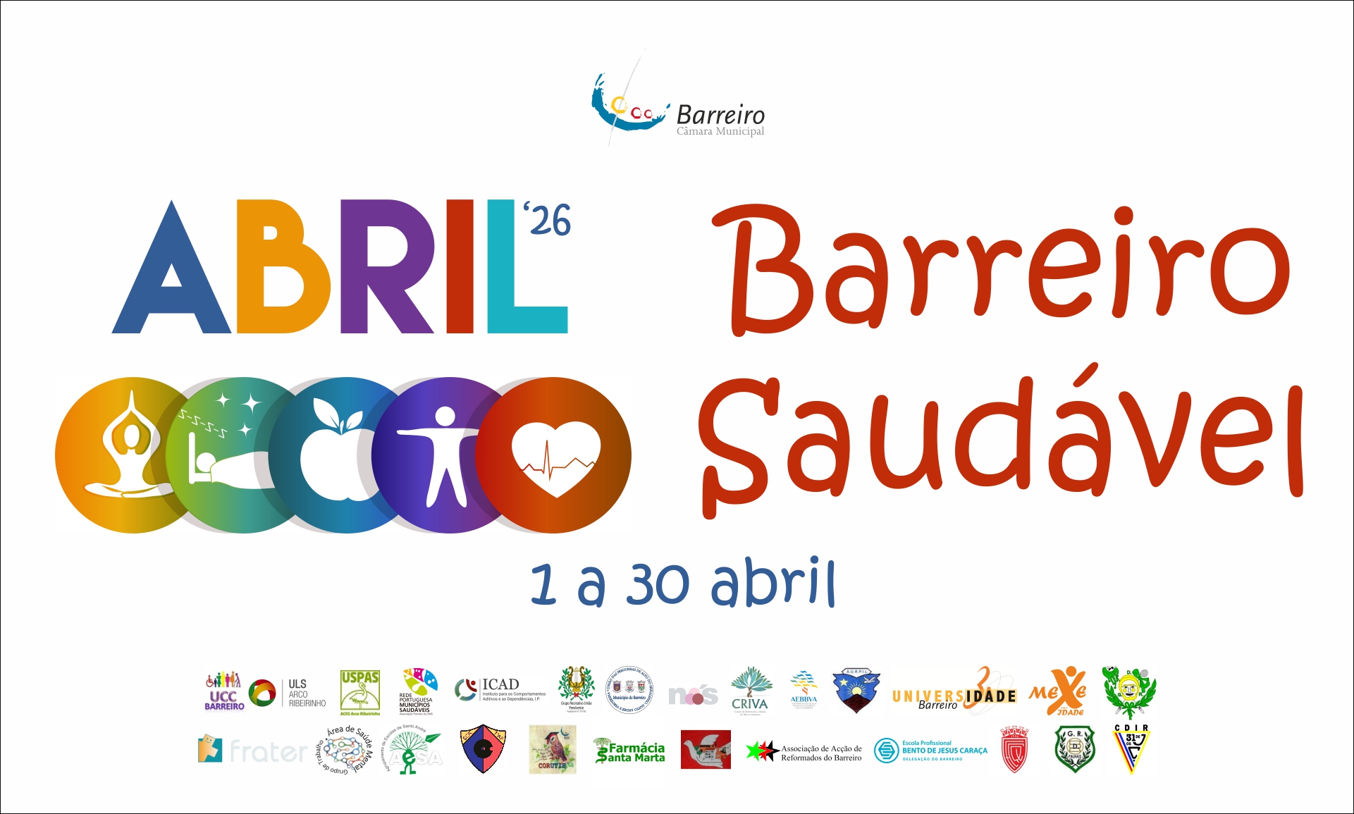 Cartaz do evento - Abril, Barreiro Saudável 2026