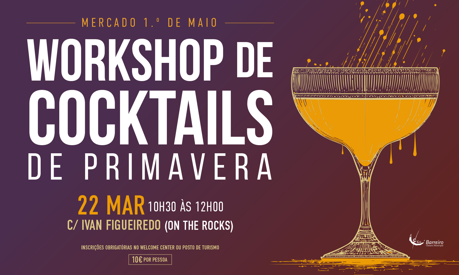 Imagem do Workshop de Cocktails de Primavera no Mercado 1º de Maio, 22 de março, 10h30 às 12h00