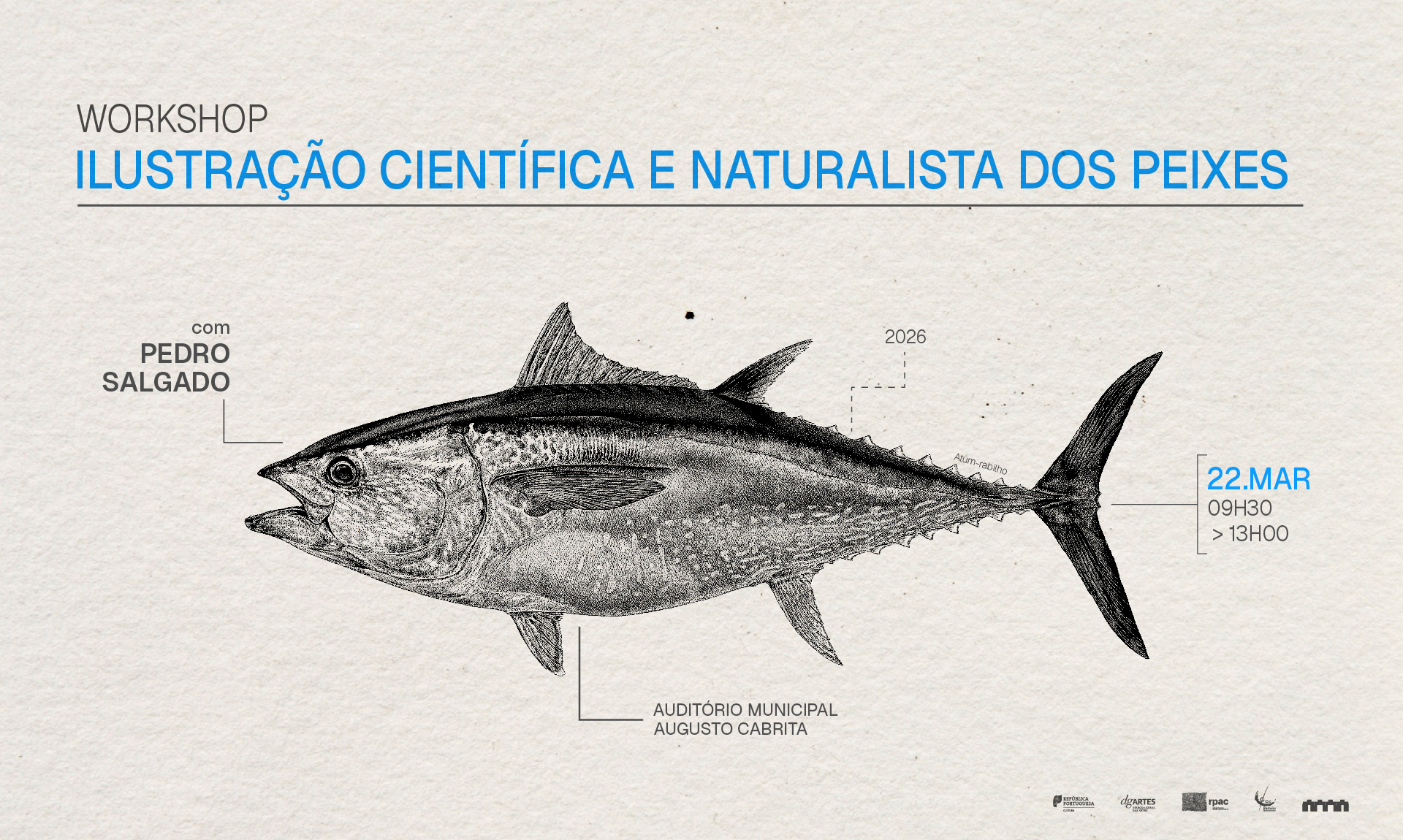 Workshop Ilustração científica e naturalista dos peixes, 22 março 2026 | no Auditór. Augusto...