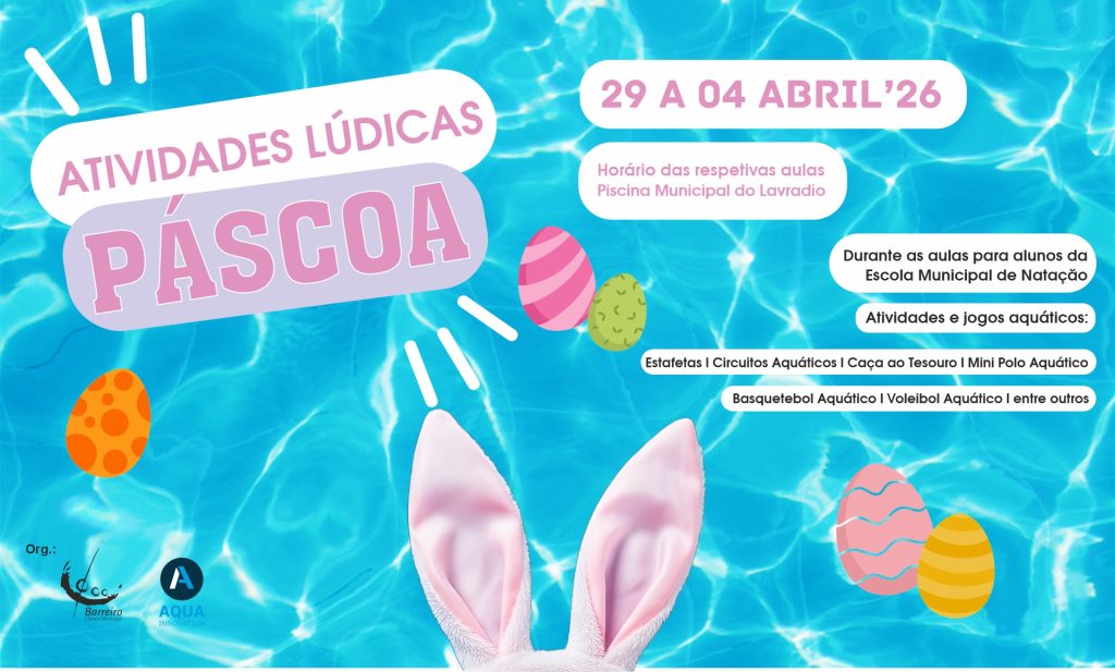 Imagem das Atividades Lúdicas da Páscoa 2026 em Natação na Piscina Municipal do Lavradio