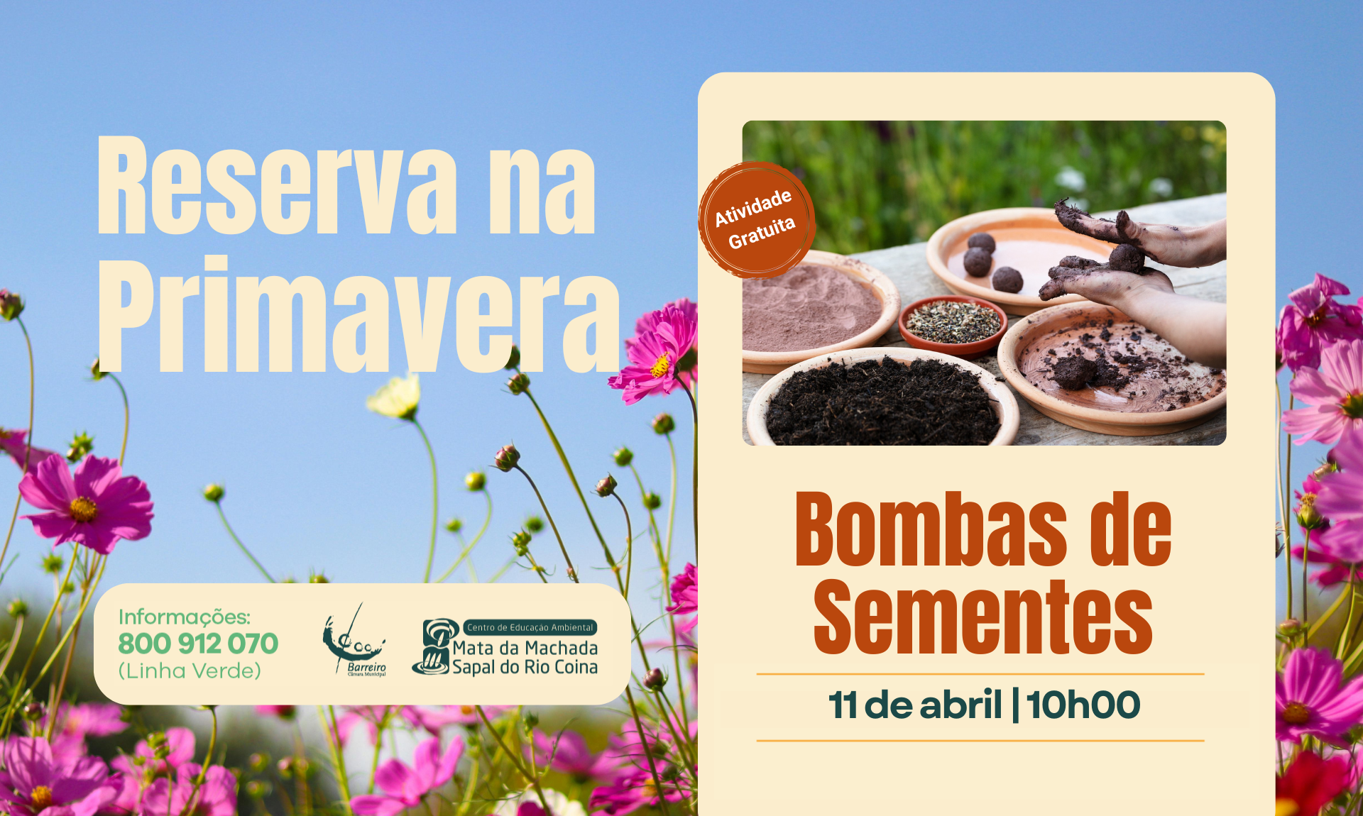 Imagem de Oficina Bombas de Sementes, 11 abril 2026 no Centro de Educação Ambiental da Machada