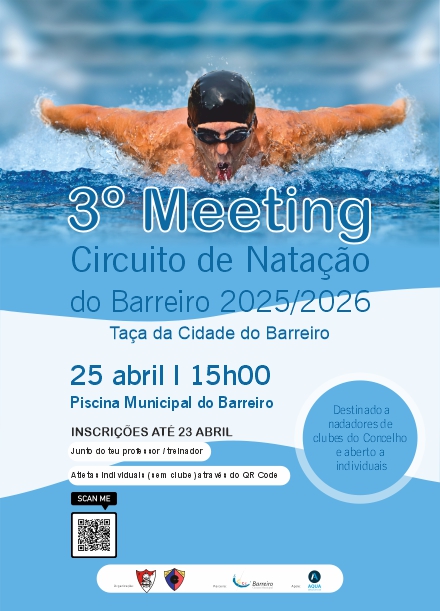 Circuito de Natação 2025/26 - 3º Meeting/Taça da Cidade do Barreiro, 25 abril, Piscina do Barreiro