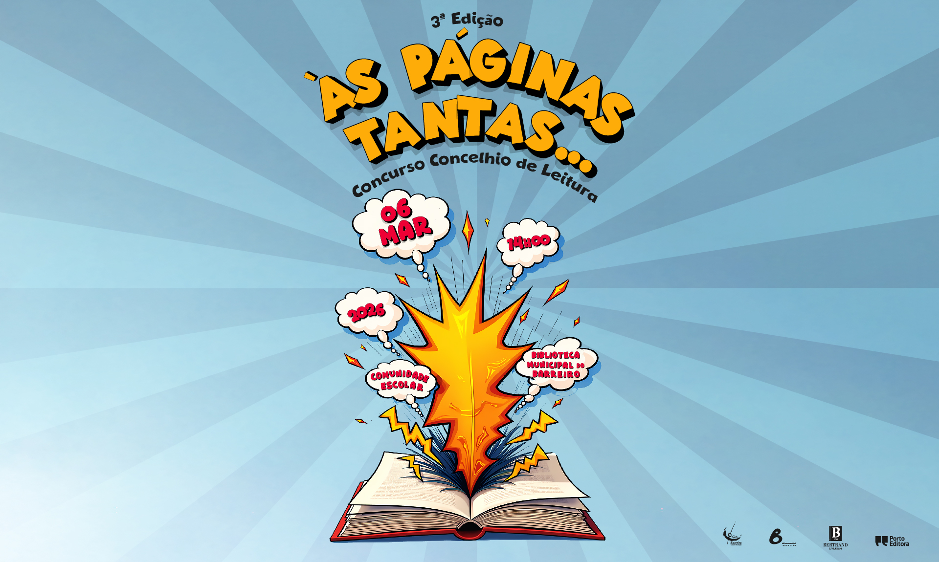 3ª edição do Concurso Concelhio de Leitura “Às páginas tantas…” a 6/3/26, 14h, Bibliot...