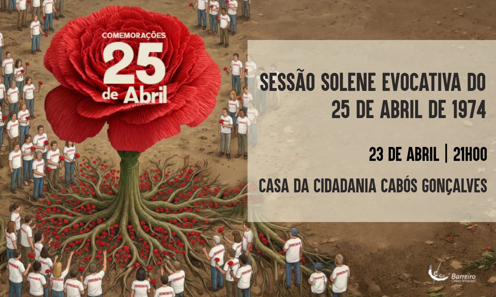 Imagem da Sessão Solene Evocativa do 25 de Abril de 1974