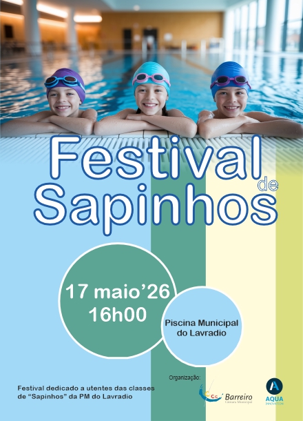 Imagem do Festival de Sapinhos 2026 dia 17 maio na Piscina Municipal do Lavradio