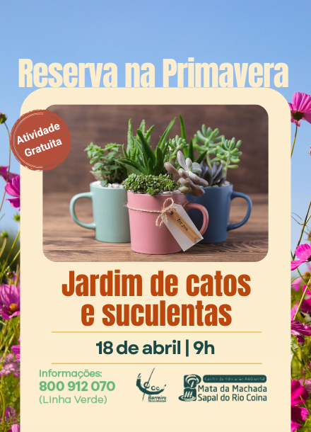 Imagem da Oficina Jardim de Catos e Suculentas, 18 abril 2026 no Centro de Educação Ambiental