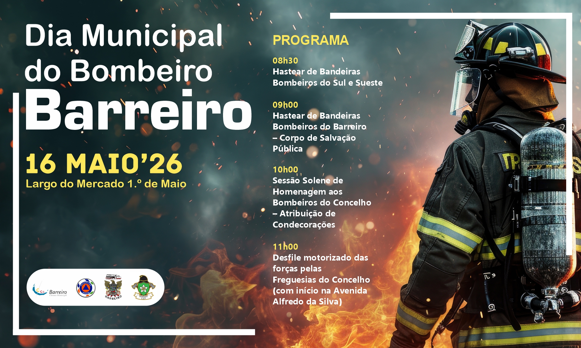 Imagem programa dia municipal do bombeiro a 16 maio