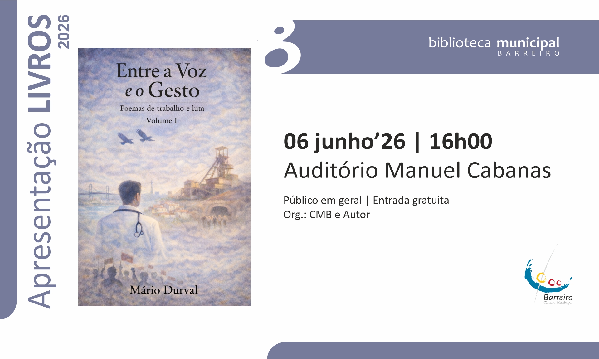 Apresentação do livro Entre a Voz e o Gesto de Mário Durval