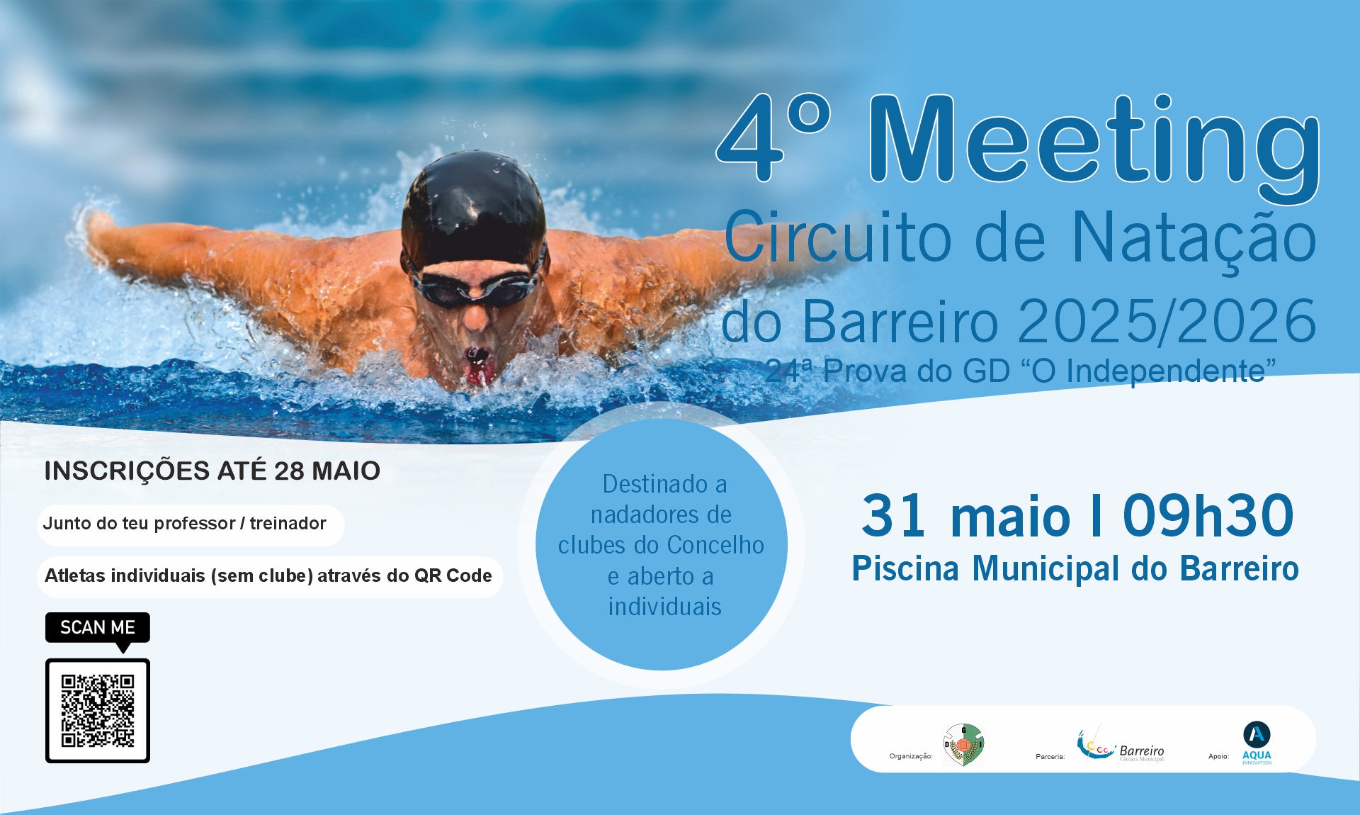 Imagem do 4º Meeting do Circuito de Natação do Barreiro 2025/2026, 24ª Prova do GD “O Indep...