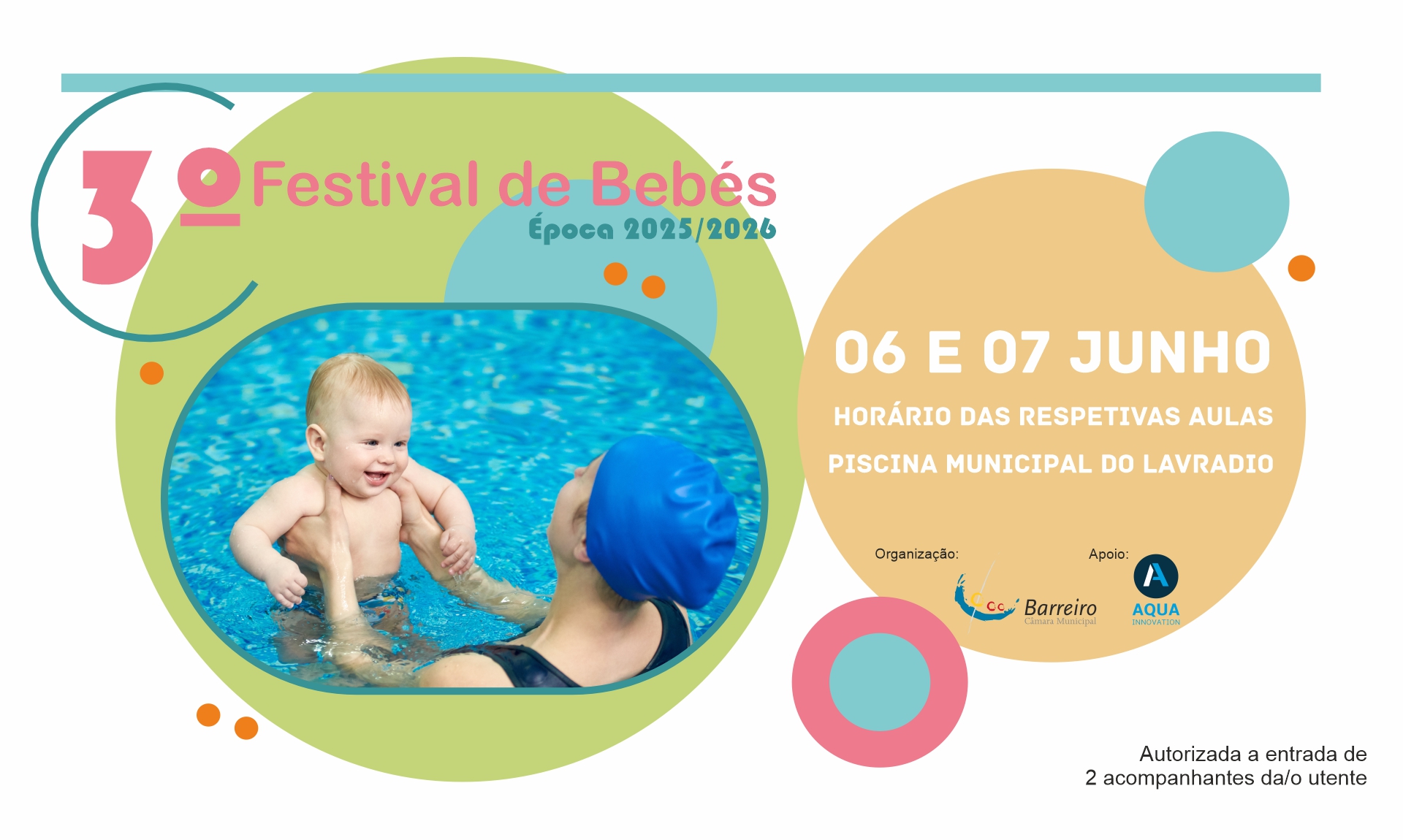 Imagem do Festival de Bebés 2025/2026, 6 e 7 junho 2026 na Piscina Municipal do Lavradio