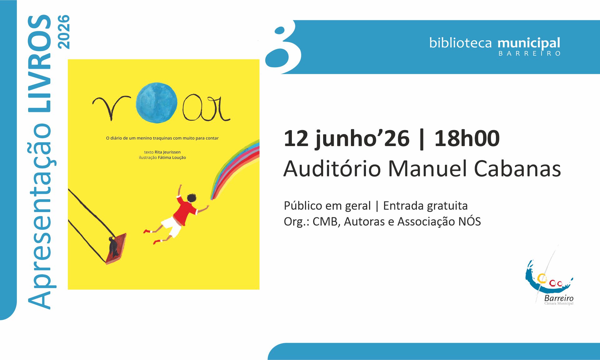 Apresentação do livro Voar de Rita Jeurissen e ilustração de Maria de Fátima Loução