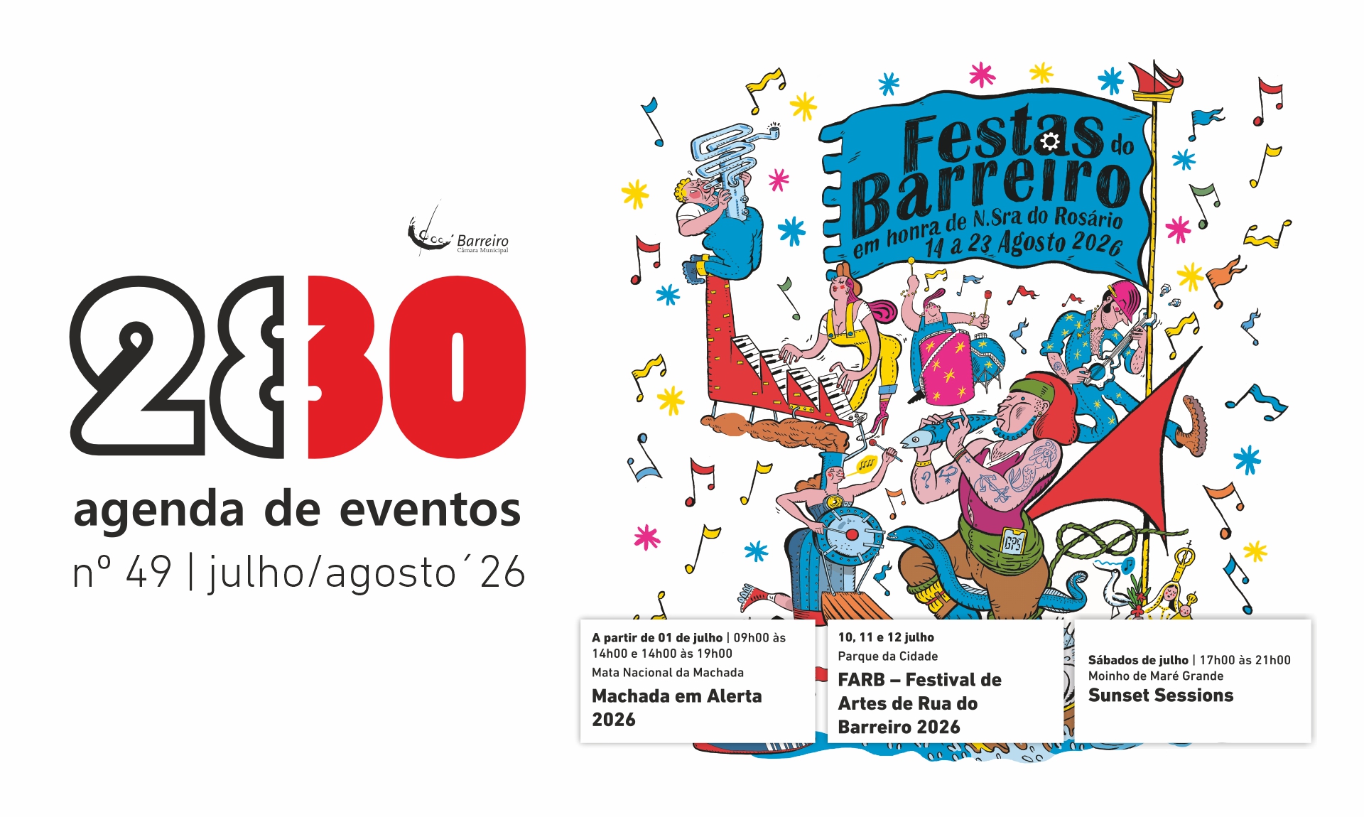 Capa da Agenda de eventos 2830 de julho e agosto 1