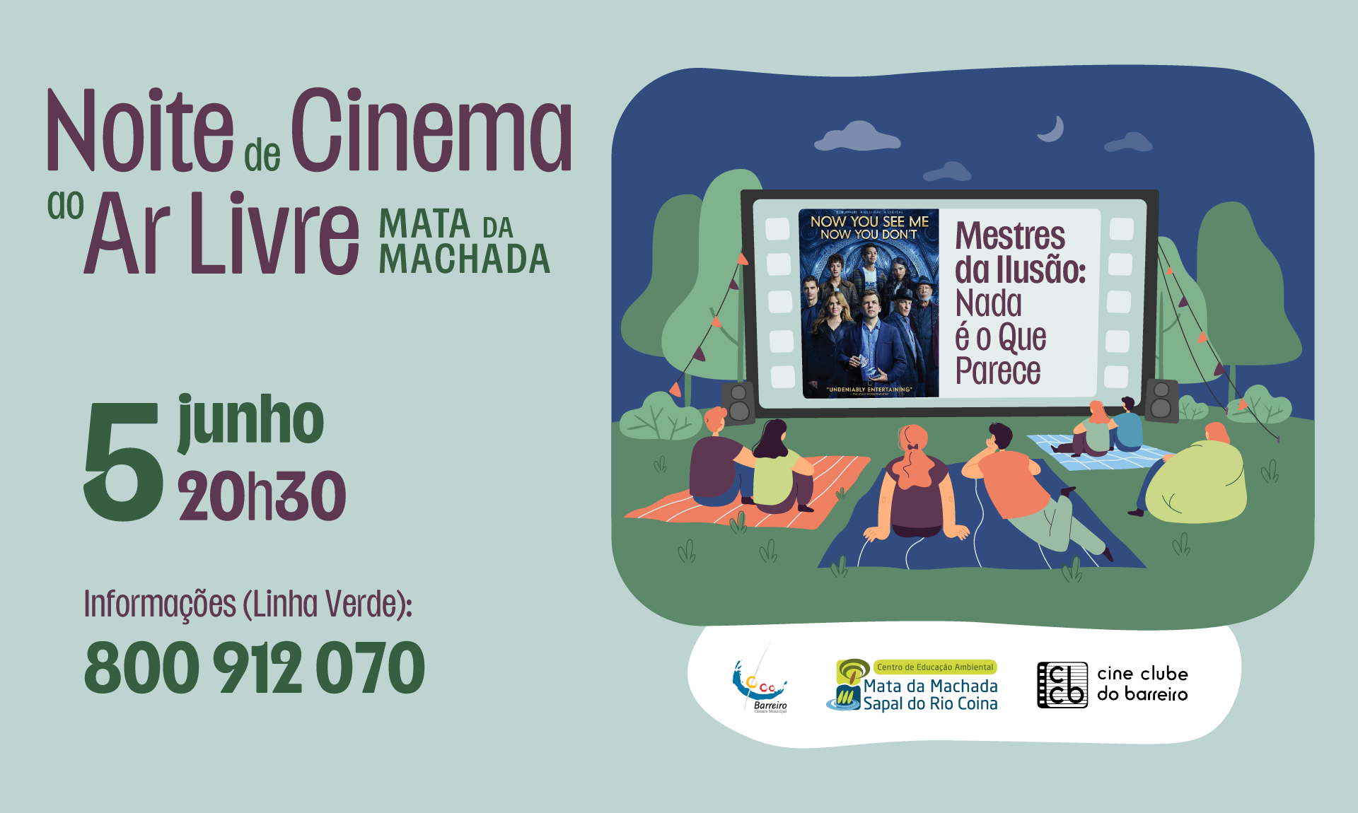 Cinema ao ar livre na Mata da Machada 2026