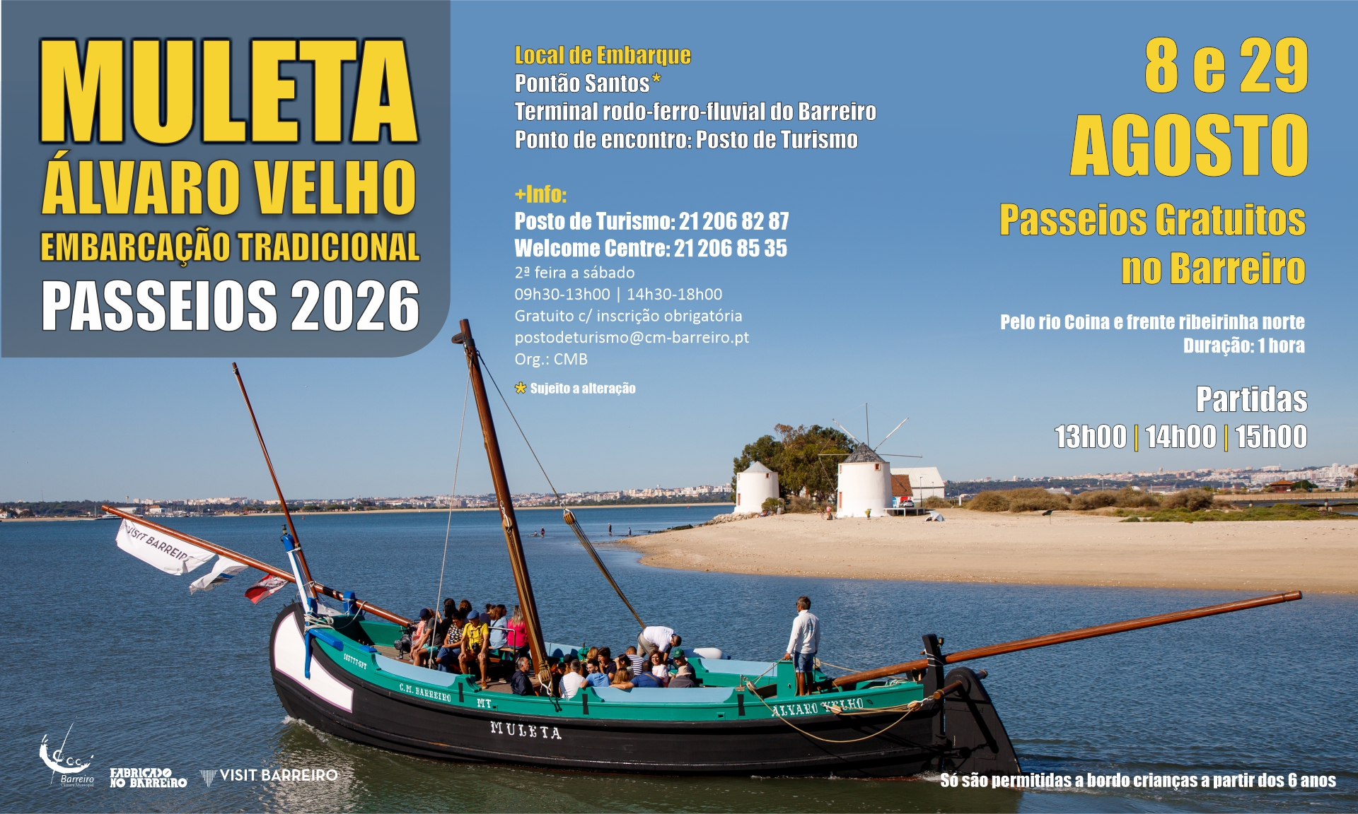 Passeios gratuitos na Muleta Álvaro Velho