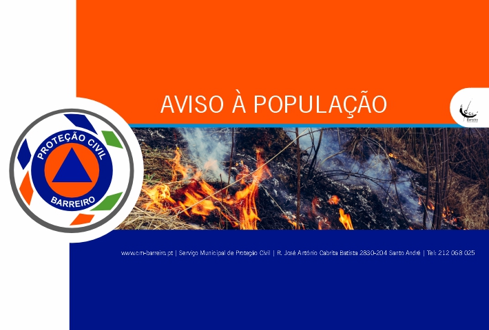 PERIGO DE INCÊNDIO RURAL entre 3 e 6 de julho
