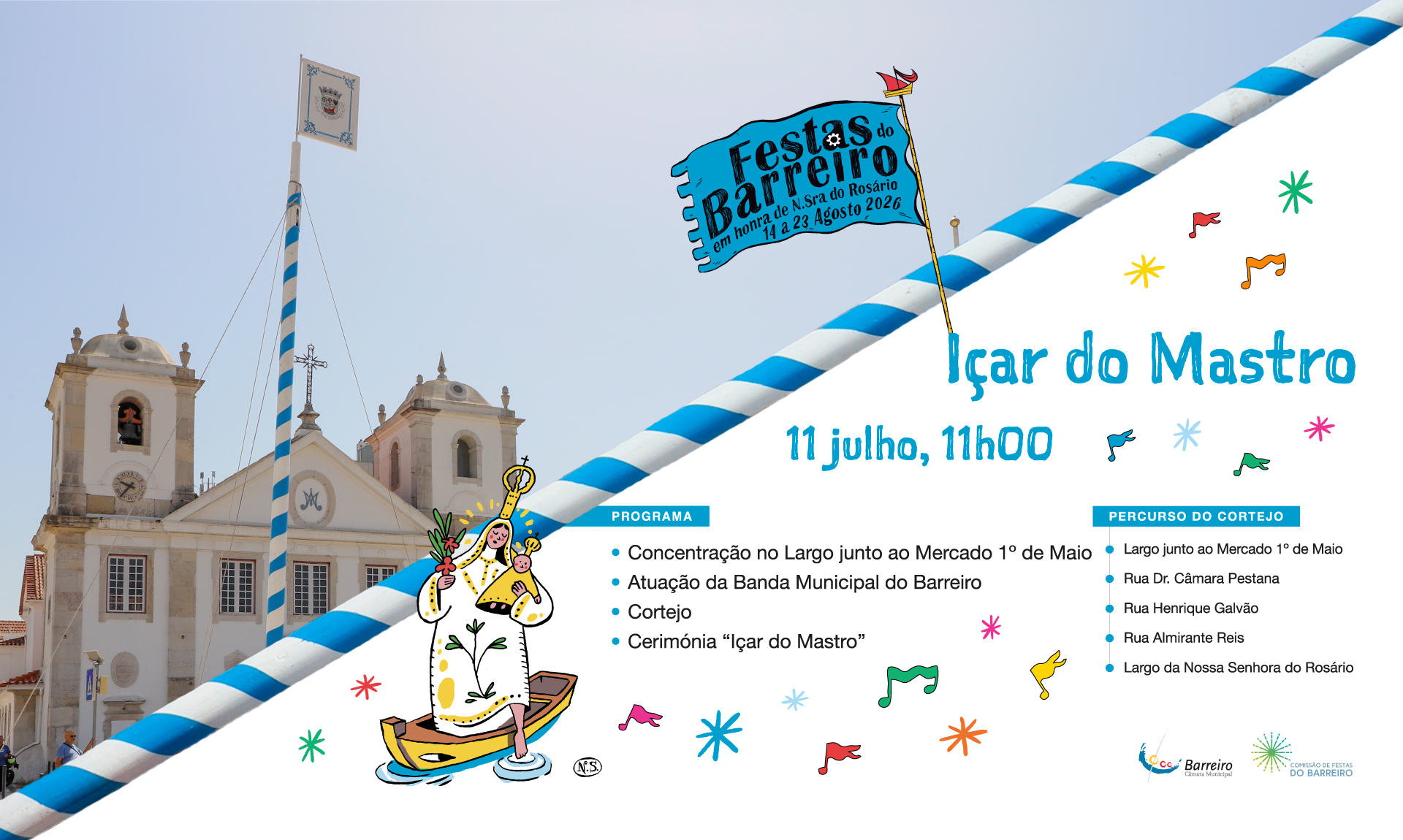 Cerimónia Içar do Mastro das Festas do Barreiro