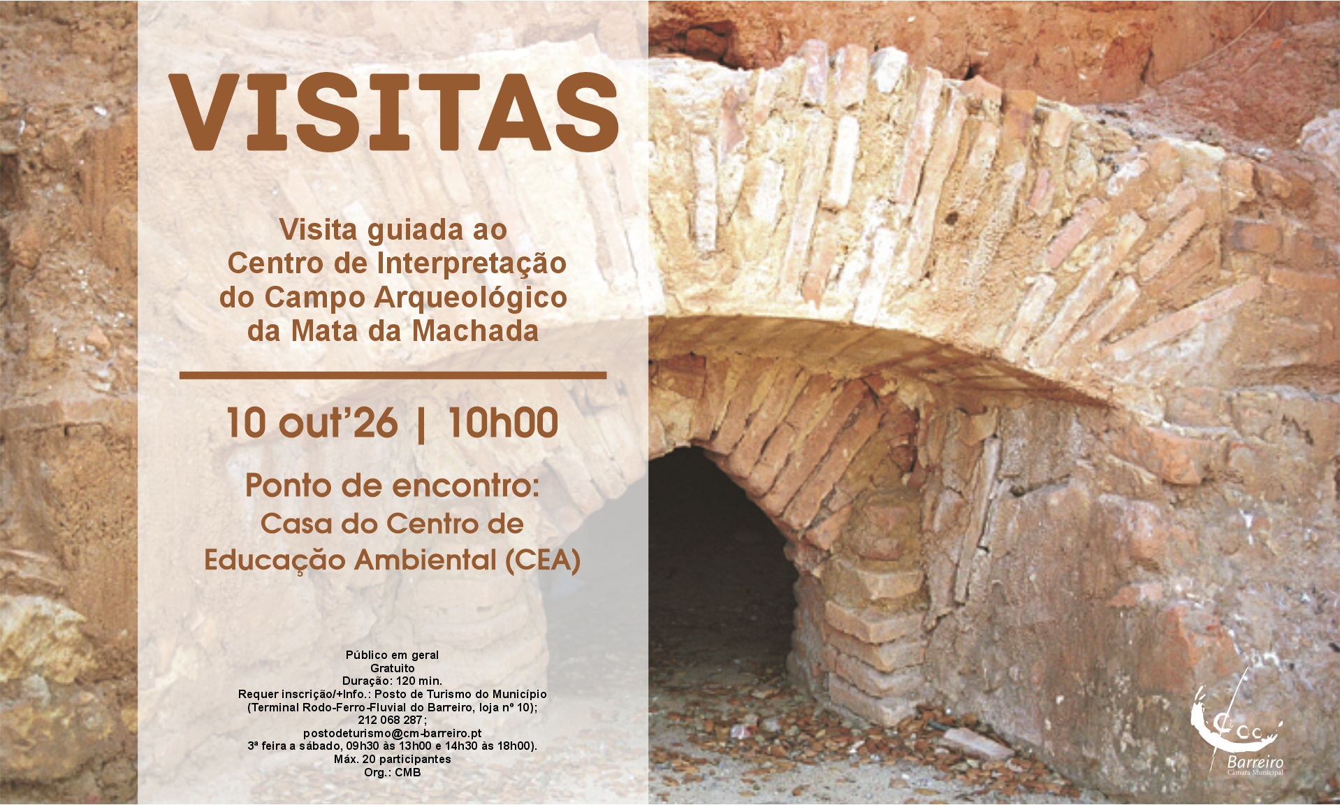 Visita guiada ao Campo Arqueológico da Mata da Machada a 10 OUT