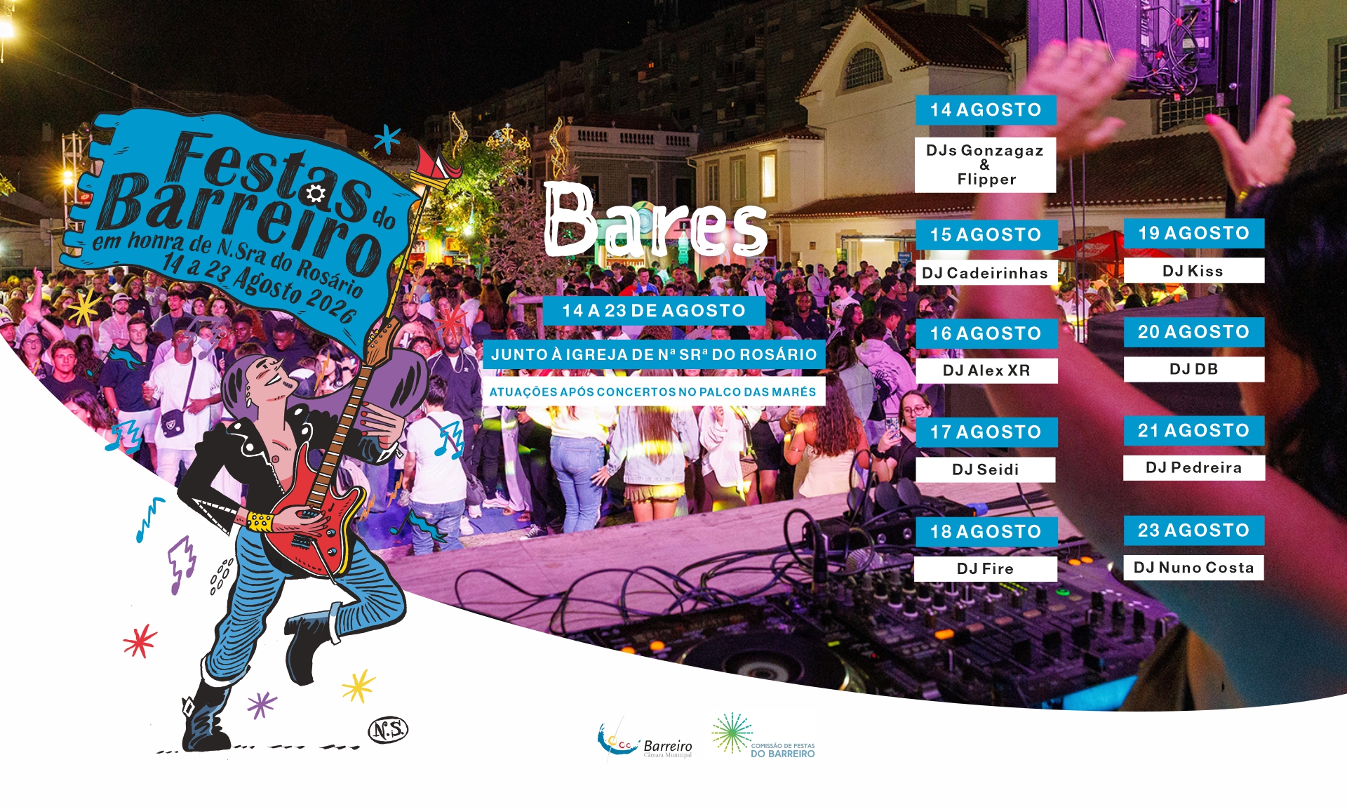 programa do palco dos Bares das Festas do Barreiro