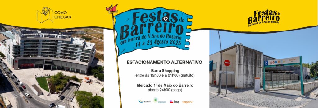 Imagem do Estacionamento alternativo durante as Festas do Barreiro 2026