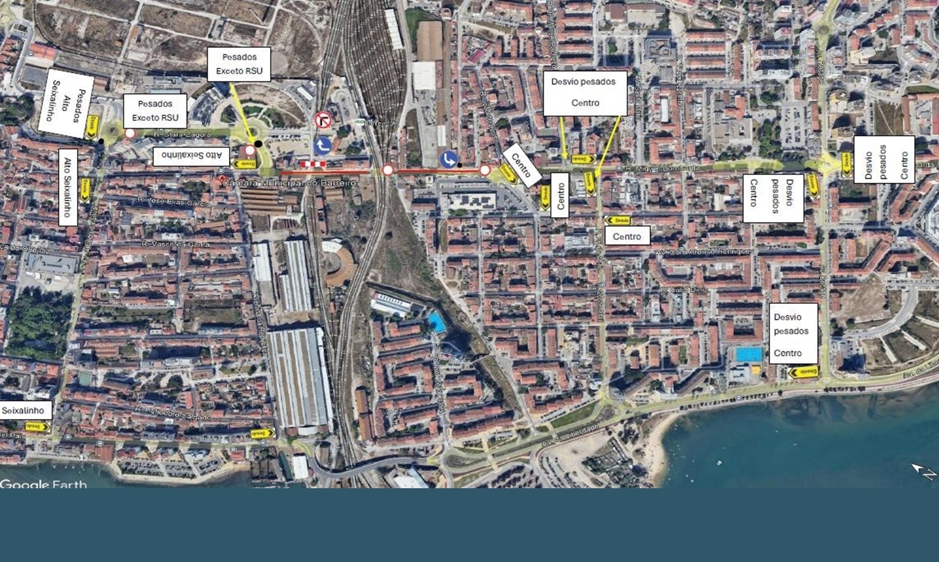Imagem com indicações na sequência do Corte de trânsito, a partir de 11 de agosto no Acesso ao Túnel