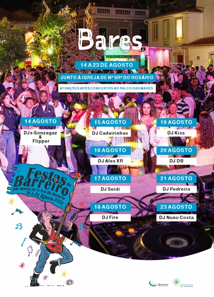 programa do palco dos Bares das Festas do Barreiro