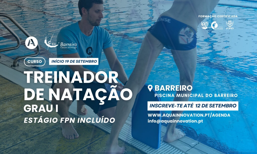 Imagem do Curso de Treinador de Natação Grau I de 19 de setembro a 8 de novembro de 2026