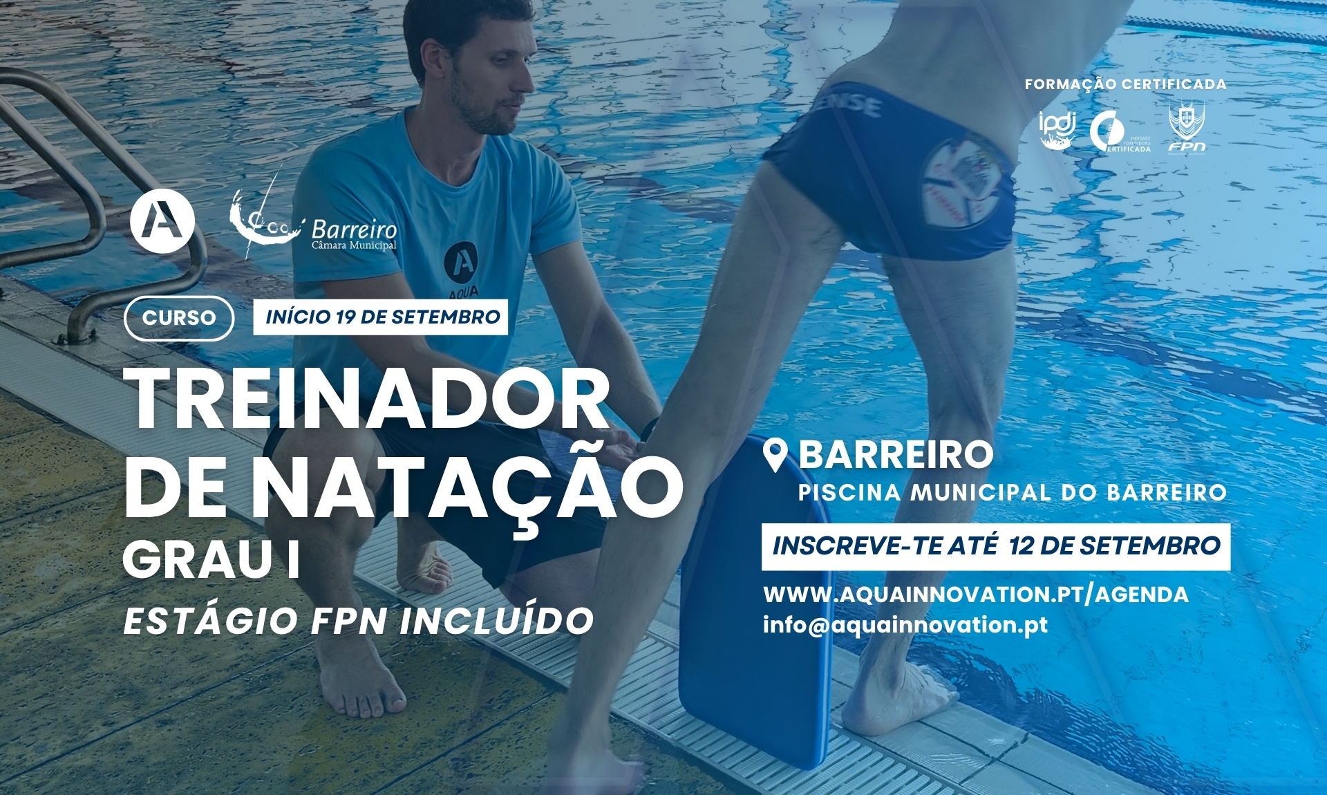 Imagem do Curso de Treinador de Natação Grau I de 19 de setembro a 8 de novembro de 2026