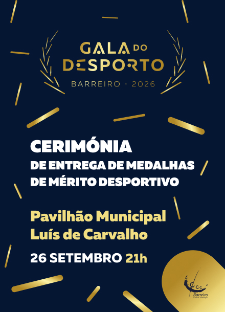 Imagem da Gala do Desporto 2026 dia 26 setembro no Pavilhão Municipal Luís de Carvalho