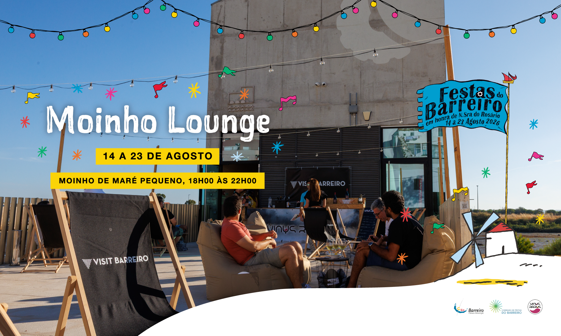 Imagem do Moinho Lounge nas Festas do Barreiro 2026, 14 a 23 de agosto
