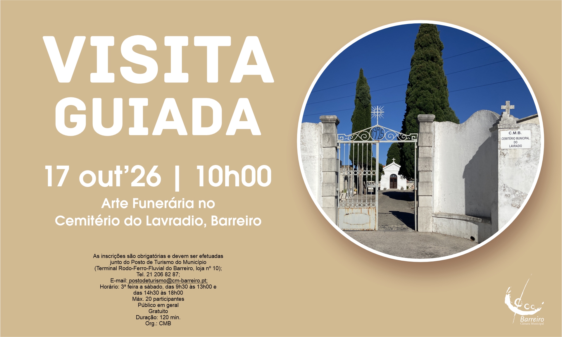 Arte Funerária no Cemitério do Lavradio, Barreiro – Visita guiada