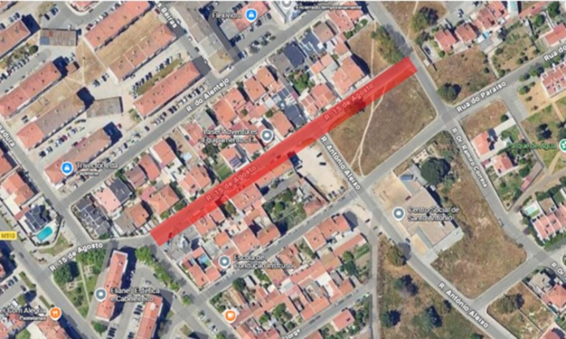 Área beneficiada pela intervenção na Rua 15 de Agosto