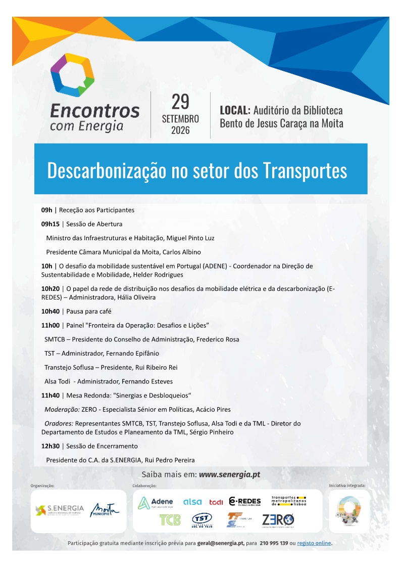 Programa da iniciativa Encontros com Energia – Descarbonização no Setor dos Transportes