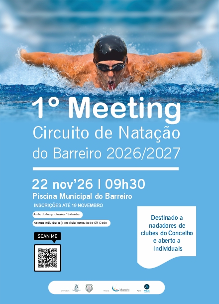 Imagem do 1º Meeting do Circuito de Natação do Barreiro 2026/2027