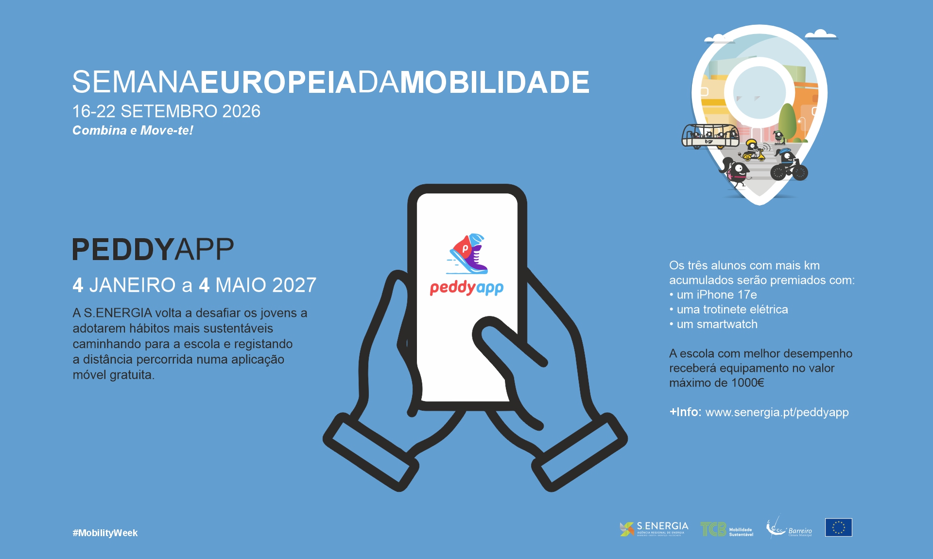Imagem do PeddyApp no âmbito da Semana Europeia da Mobilidade 2026