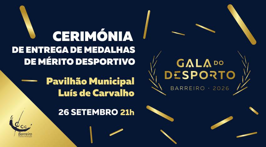 Imagem da Gala do Desporto 2026 dia 26 setembro no Pavilhão Municipal Luís de Carvalho